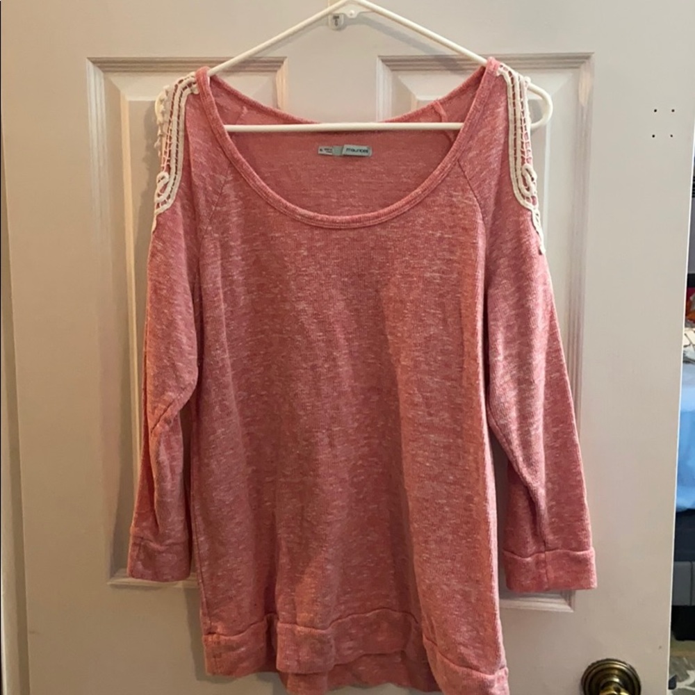 Maurices 3/4 sleeve cold shoulder sweater